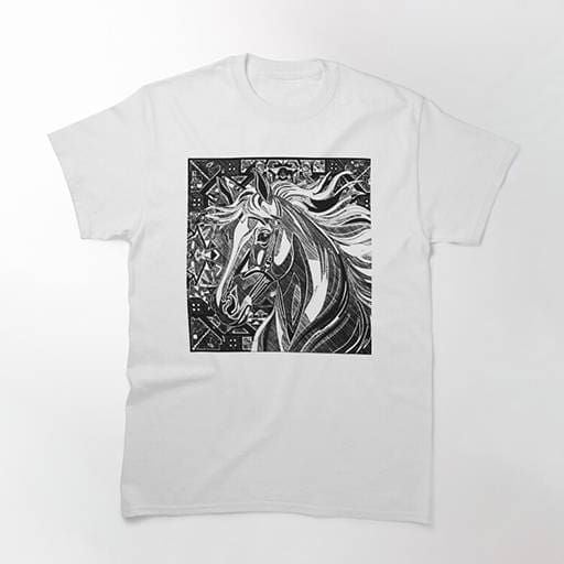 Graphic unicorn design on white t-shirt