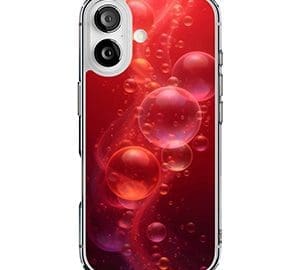 Red Bubbles iPhone Case: Abstract Art Meets Everyday Functionality