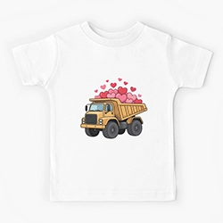 Cute Monster Truck With Hearts Kids T‑Shirt Cute Monster Truck With Hearts Kids T‑Shirt