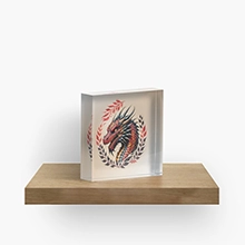 Fierce Red Dragon With Laurel Wreath – Tattoo Fierce Red Dragon With Laurel Wreath – Tattoo