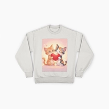 Fall in Love with Cats Hugging Heart Premium Oversized Sweatshirt Design Fall in Love with Cats Hugging Heart Premium Oversized Sweatshirt Design