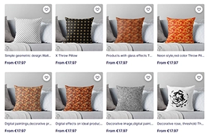 Shop with throw pilows